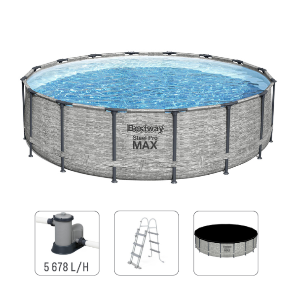 Bestway Бассейн STEEL PRO MAX Round 488х122 см, 19480 Л, металлический каркас