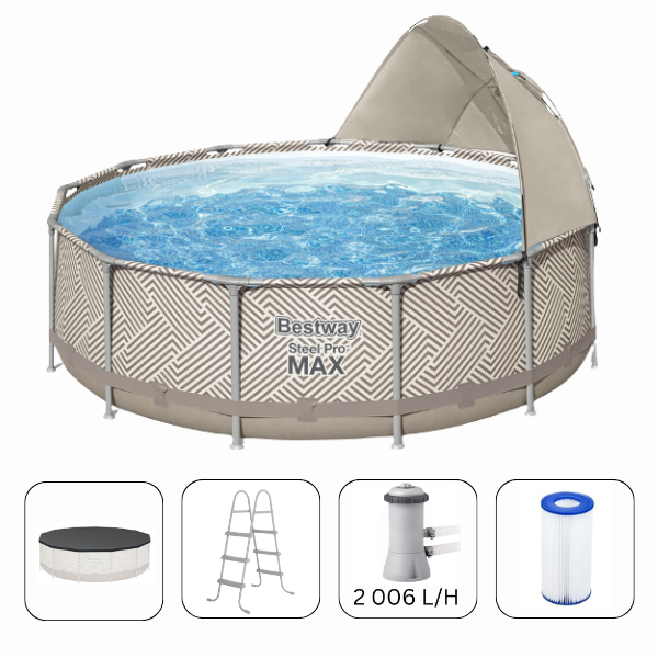 Bestway Piscina STEEL PRO MAX 396×107 cm, 11133L, cadru metalic