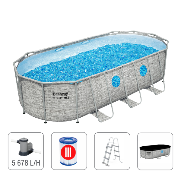 Bestway Бассейн STEEL PRO MAX Oval 549х274х122 см, 13430Л, металлический каркас