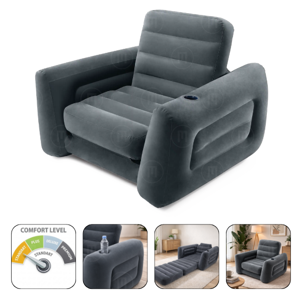 INTEX Надувное кресло-кровать «Velur Sofa» 117х224х66 см
