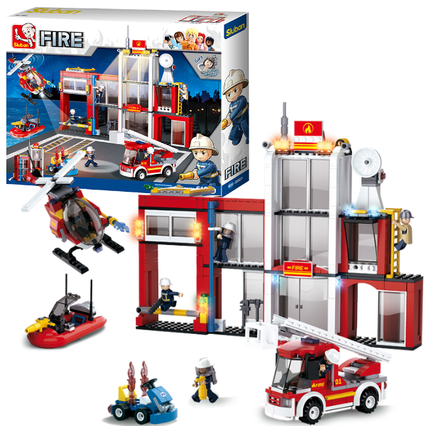 Set de construcție „Stație de pompieri”, 612 elem. Set de construcție „Stație de pompieri”, 612 elem.