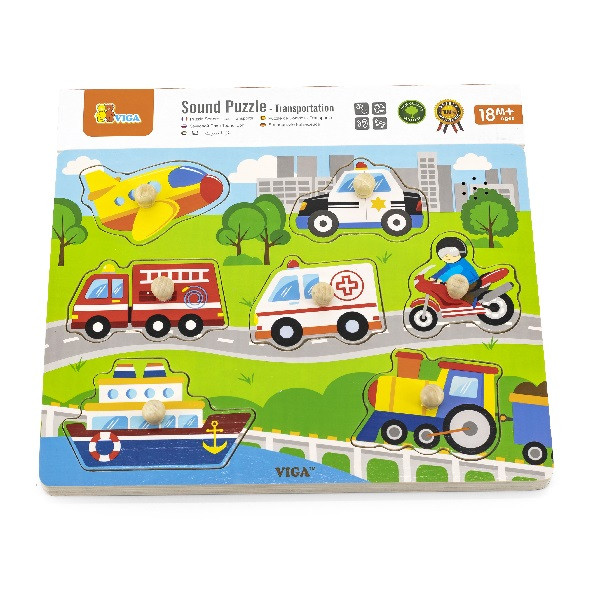 Puzzle tactil Mijloace de transport (cu sunet) Puzzle tactil Mijloace de transport (cu sunet)
