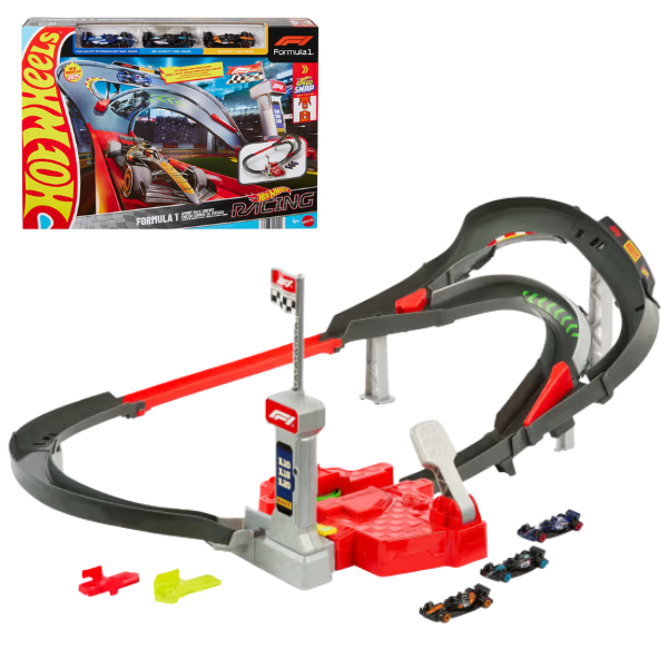 Hot Wheels Формула 1: Спринтерская гоночная трасса c 3 машинками 1:64 Hot Wheels Формула 1: Спринтерская гоночная трасса c 3 машинками 1:64