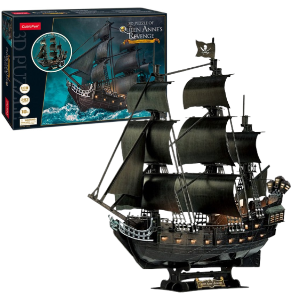 3D пазл Пиратский корабль “Месть королевы Анны” со светодиодной подсветкой, 293 элемента 3D пазл Пиратский корабль “Месть королевы Анны” со светодиодной подсветкой, 293 элемента