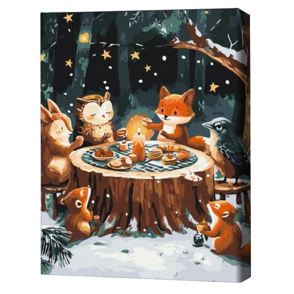 Pictură pe numere 40*50 cm (în cutie) – Ora ceaiului de iarnă. Pictură pe numere 40*50 cm (în cutie) – Ora ceaiului de iarnă.