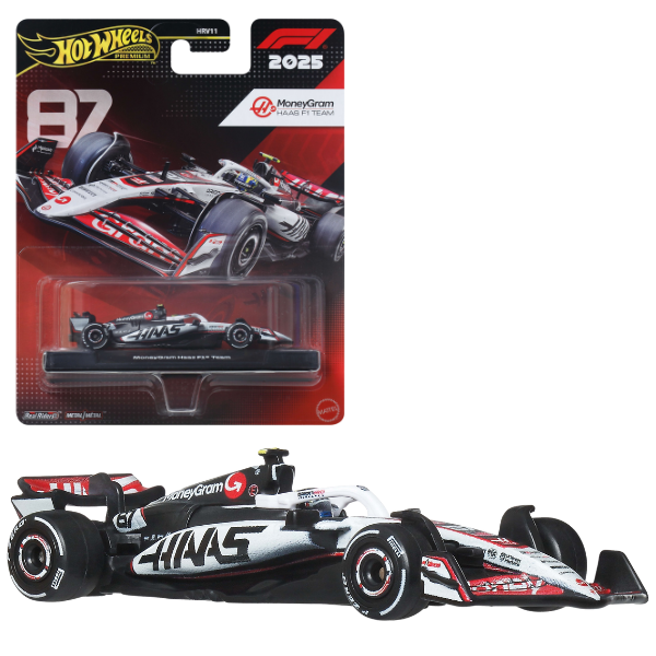 Mașinuță de colecție Hot Wheels Premium „Haas: Oliver Bearman #87”, 1:64 Mașinuță de colecție Hot Wheels Premium „Haas: Oliver Bearman #87”, 1:64
