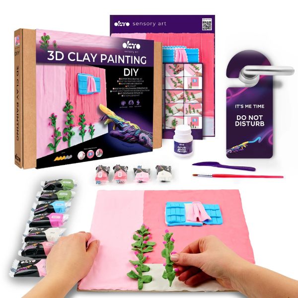 Tablou 3D cu plastilină aerată Air Clay 30×30 сm – Dimineață Roz Tablou 3D cu plastilină aerată Air Clay 30×30 сm – Dimineață Roz
