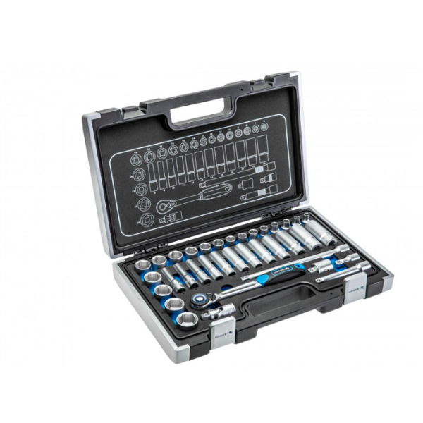 Set de capete tubulare si accesorii Hoegert HT1R465 Set de capete tubulare si accesorii Hoegert HT1R465