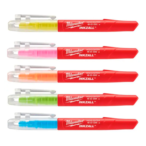 Set de markere evidențiatoare colore Milwaukee (48223206) Set de markere evidențiatoare colore Milwaukee (48223206)