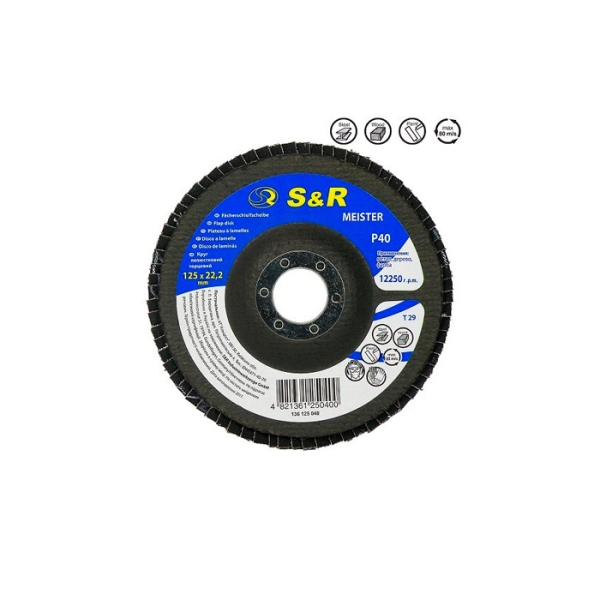 Круг зачистной лепестковый S&R Meister 125/P40 Круг зачистной лепестковый S&R Meister 125/P40