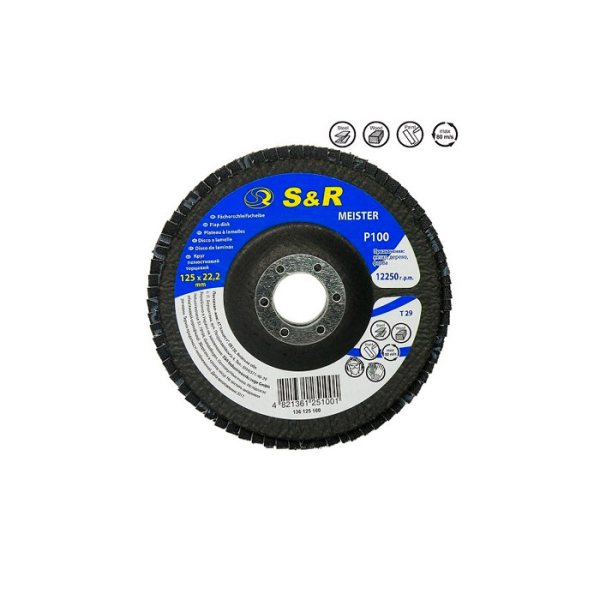 Круг зачистной лепестковый S&R Meister 125/P100 Круг зачистной лепестковый S&R Meister 125/P100