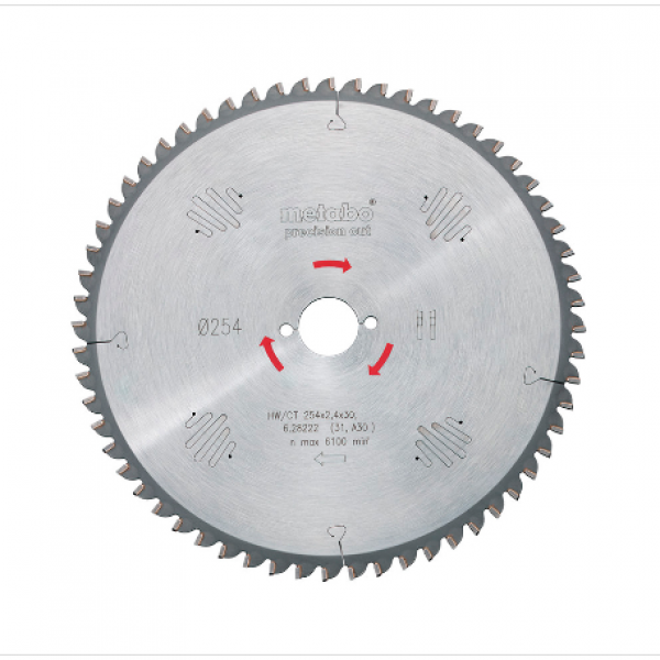 628059000 METABO Panza ferastrau circular Precision CUT pt lemn 254x30, 40WZ