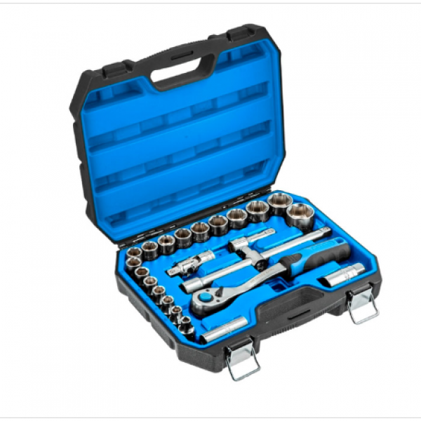 Set de capete tubulare si accesorii 1/2 24 buc HT1R410 Hoegert