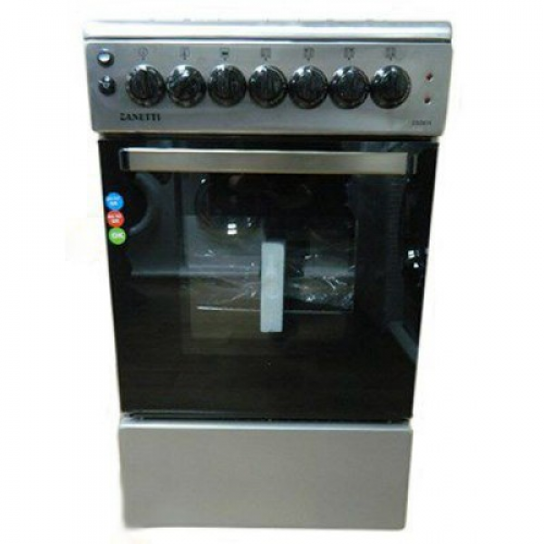 Плита Zanetti Z50 EIX 50x60, 4 газ.конфоркй.таймер,электро духовка,евро система,inox