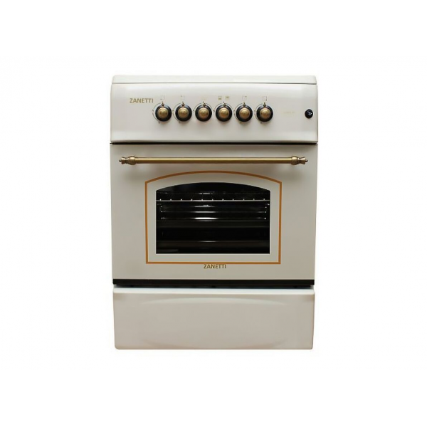Плита Zanetti Z5000 EKR 50x60, 4 газ.конфорки.электроподжиг,электро духовка,кремовая