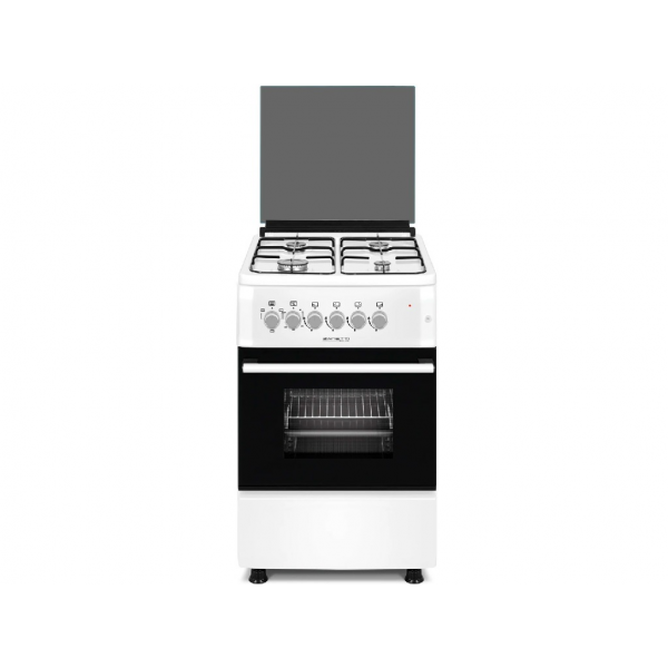 Плита Zanetti Z5000 EWH50x60, 4 газ.конфорки.электроподжиг,электро духовка,белая,