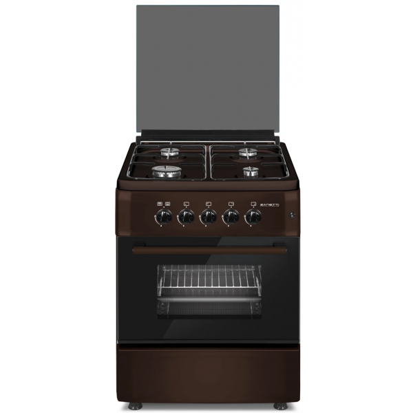 Aragaz Zanetti Z6000 GBR60x60, 4 arzatoare pe gaz, aprindere electrica, cuptor pe gaz, maro