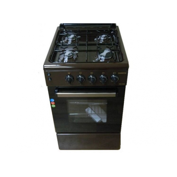 Плита Zanetti Z500 EBR 50x55, 4 газ.конфорки.,электро духовка,коричневая,