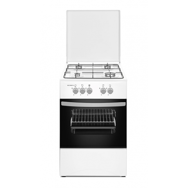 Aragaz Zanetti Z500 GWH50x55, 4 arzatoare pe gaz, cuptor pe gaz, alb