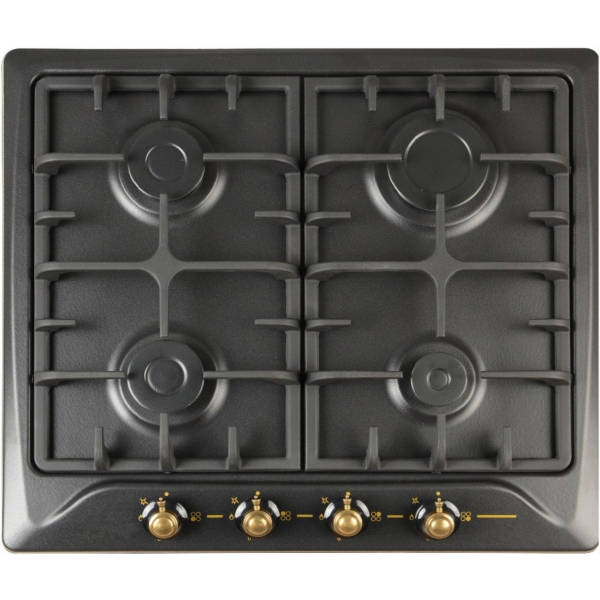 Плита Zanetti ECO 1130 BLACK RETRO 4 газ конфорки.Решетка чугунная.панел управления спереди .Электроподжиг.эмаль.черный