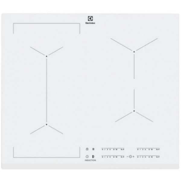 Zone de inducție a sobei Electrolux EIV63440BW4. Control la atingere. Oprire automată. Alb.
