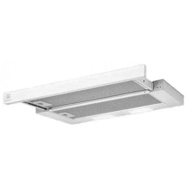 Hota de bucatarie Electrolux LFP326FWTip-telescopica. (LxAxA) 59,8x28,4x17,9 cm. Control mecanic. Număr de motoare 1, 410 m³/h, alb,