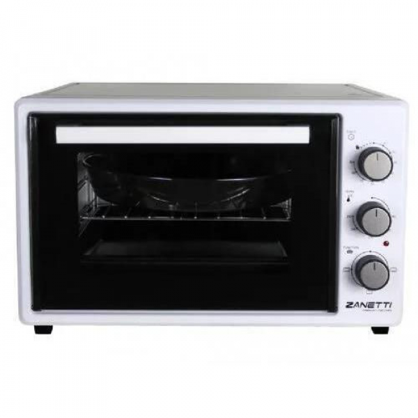 Электрическая Духовка ZANETTI CE 48 White Turbo 59X39X33,, 48 л,1600 вт,Конвекция.Таймер,Гриль,два протевня,белый,