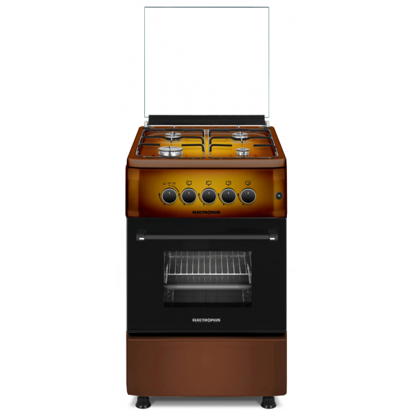 Aragaz Electroplus EP5000 G TDF50x55, 4 arzatoare pe gaz, aprindere electrica, cuptor pe gaz, maro.