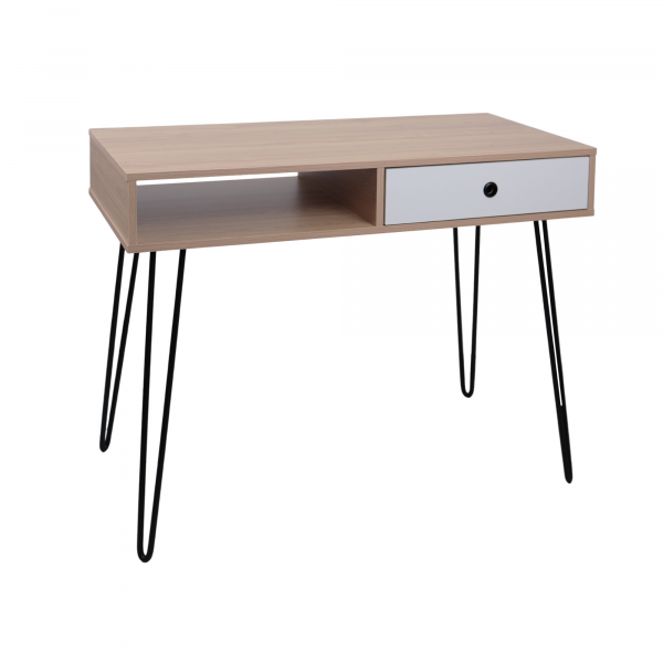Masa Birou Hampton 100x48x76H Oak/Black Masa Birou Hampton 100x48x76H Oak/Black