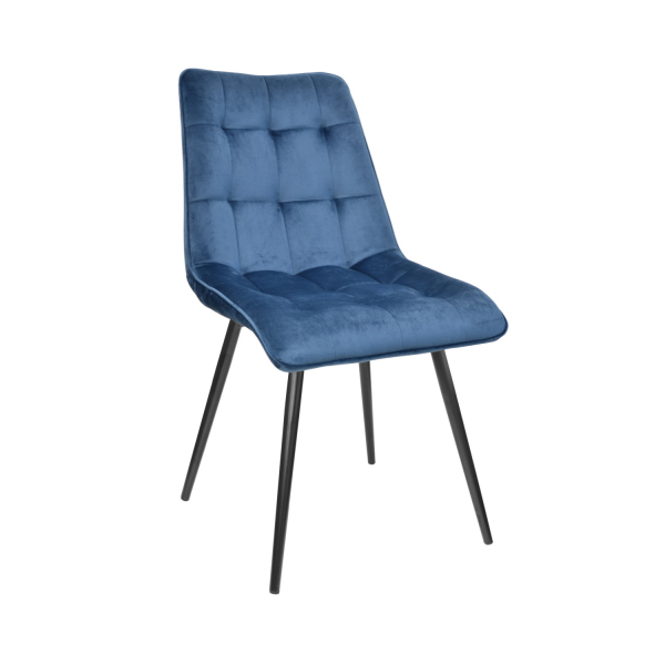 Стул Capella Catifea Blue HLR 63+Black Legs