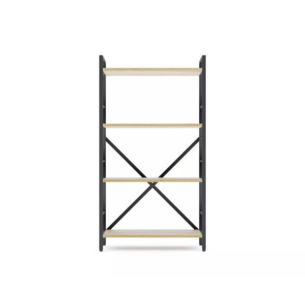 Стеллаж Nex Loft 1100x600x240 мм, 4 полки, ЛДСП, Антрацит / Дуб Артизан Стеллаж Nex Loft 1100x600x240 мм, 4 полки, ЛДСП, Антрацит / Дуб Артизан