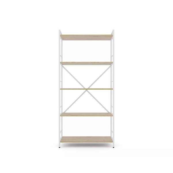 Стеллаж Nex Loft 1700x800x350 мм, 5 полок, ЛДСП, Белый / Дуб Артизан Стеллаж Nex Loft 1700x800x350 мм, 5 полок, ЛДСП, Белый / Дуб Артизан
