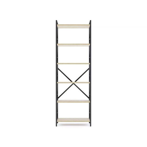 Стеллаж Nex Loft 1800x600x240 мм, 6 полок, ЛДСП, Антрацит / Дуб Артизан Стеллаж Nex Loft 1800x600x240 мм, 6 полок, ЛДСП, Антрацит / Дуб Артизан