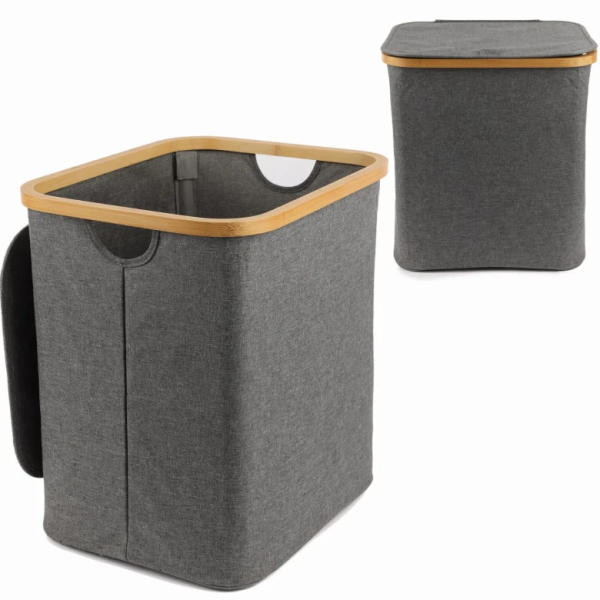 Cos pentru rufe Jumi, capacitate 80 L, Gri Cos pentru rufe Jumi, capacitate 80 L, Gri