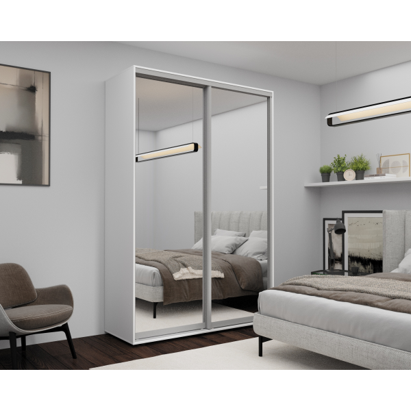 Шкаф с раздвижными дверями Nex Home, Зеркало, Белый 160x60x220 см Шкаф с раздвижными дверями Nex Home, Зеркало, Белый 160x60x220 см