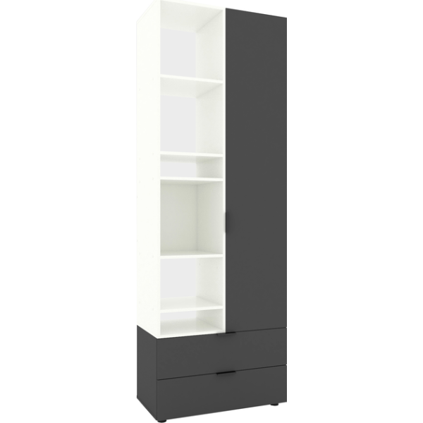 Шкаф с распашными дверями Nex Home A001L, 800x420x2300 мм, White Snow/Anthracite Шкаф с распашными дверями Nex Home A001L, 800x420x2300 мм, White Snow/Anthracite