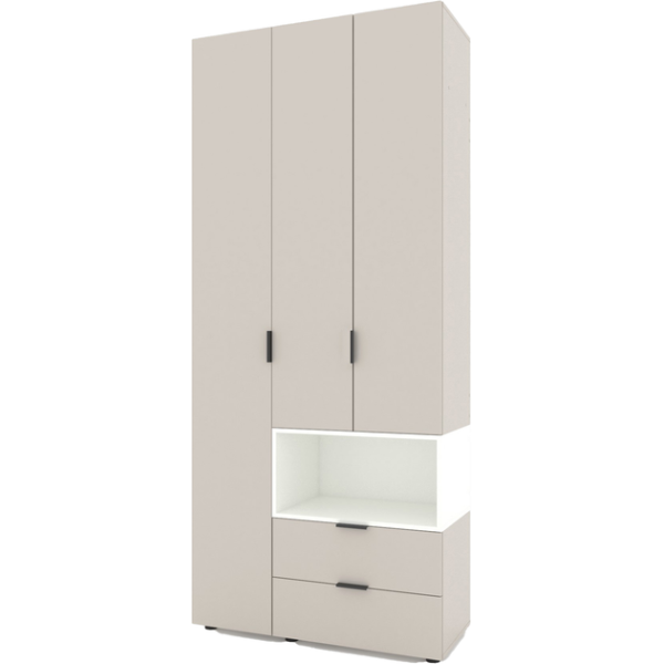 Dulap cu usi batante Nex Home A002R, 1000x420x2300 mm, Cashmere/White Snow Dulap cu usi batante Nex Home A002R, 1000x420x2300 mm, Cashmere/White Snow