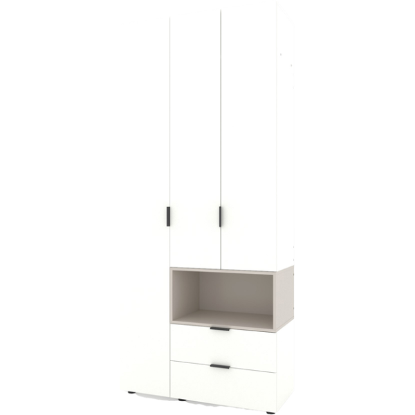 Dulap cu usi batante Nex Home A002R, 1000x420x2300 mm, White Snow/Cashmere Dulap cu usi batante Nex Home A002R, 1000x420x2300 mm, White Snow/Cashmere