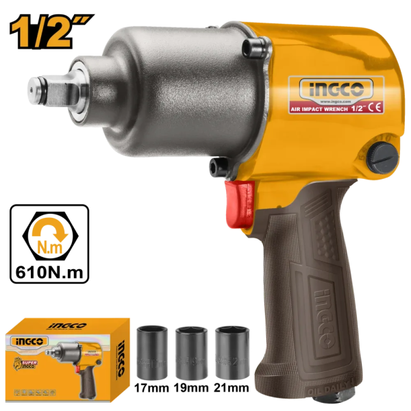 Гайковёрт пневматический INGCO 1/2 AIW12562 Гайковёрт пневматический INGCO 1/2 AIW12562