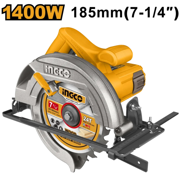 Пила циркулярная 185мм 1400Вт INGCO CS18538