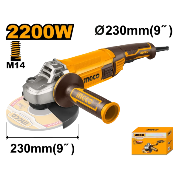 Болгарка 230мм 2200Вт INGCO AG220018 Болгарка 230мм 2200Вт INGCO AG220018