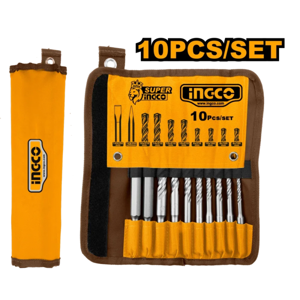 Набор сверл и зубил SDS-plus 10шт. INGCO AKD2101