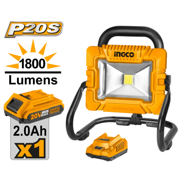 Proiector pe accumulator Li-Ion 20V 20W INGCO CWLI20258 Proiector pe accumulator Li-Ion 20V 20W INGCO CWLI20258