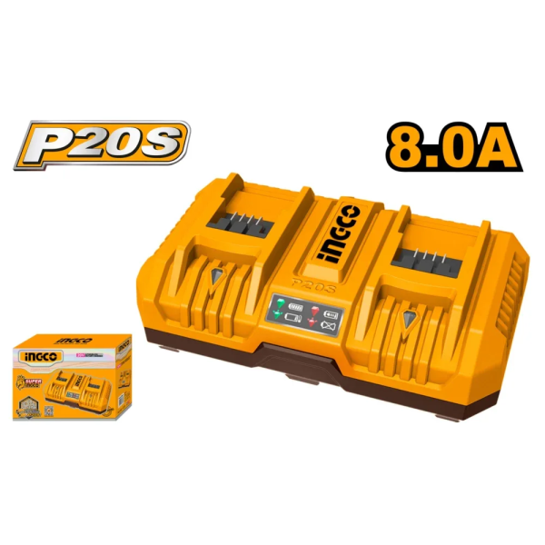 Двойное зарядное устройство 20V 8.0A INGCO FCLI2082
