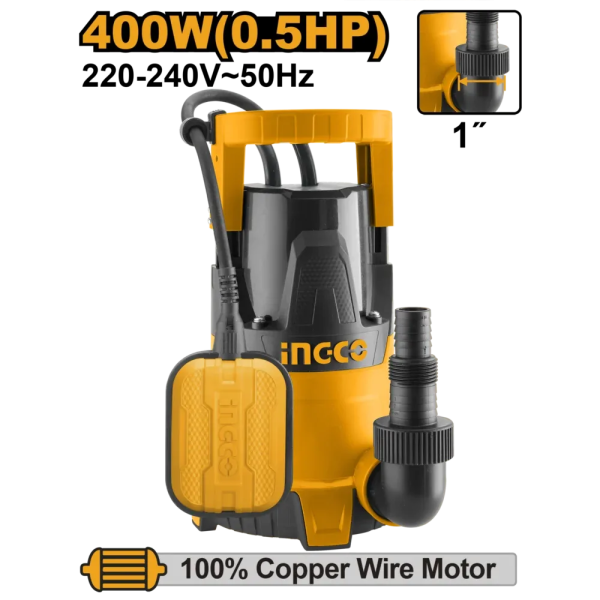 Насос дренажный 400Вт INGCO SPC4008 Насос дренажный 400Вт INGCO SPC4008