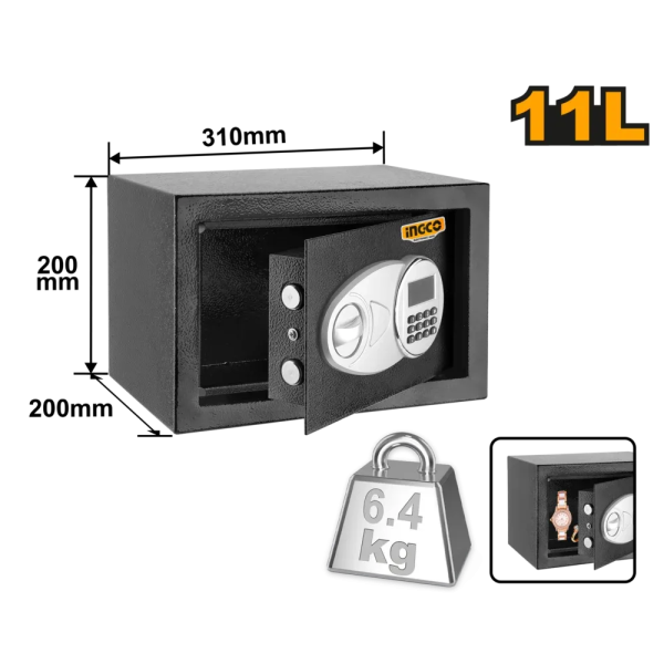 Сейф электронный 11L INGCO ESF2002 Сейф электронный 11L INGCO ESF2002