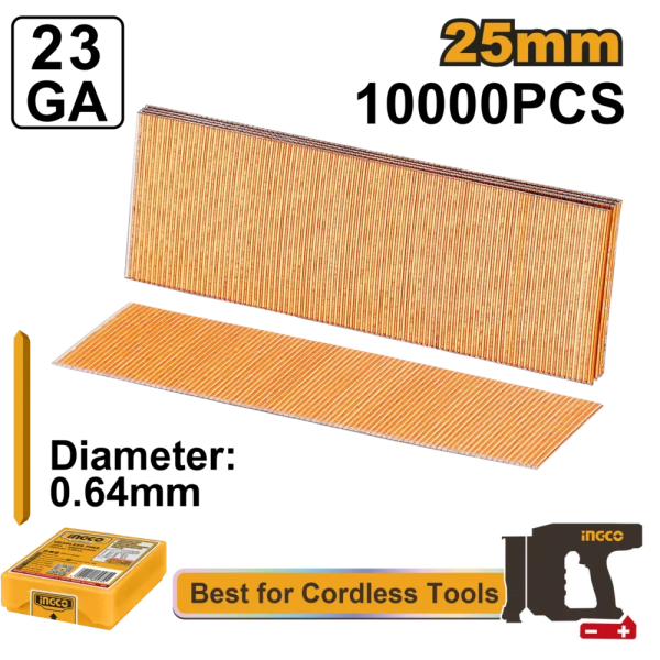 Гвозди для степлера 25*0.64mm INGCO ANA06825