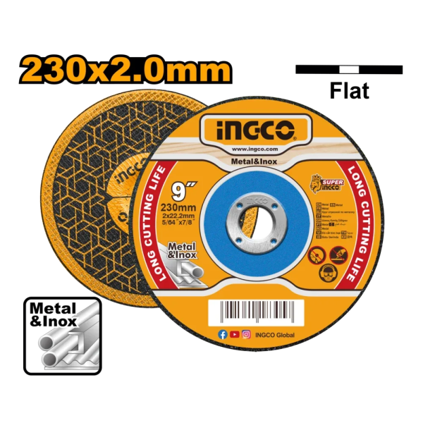 Диск по металлу 230*2*22.2mm INGCO MCD202303