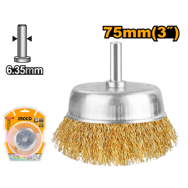Щетка металлическая для шлифования 75мм INGCO WB30751