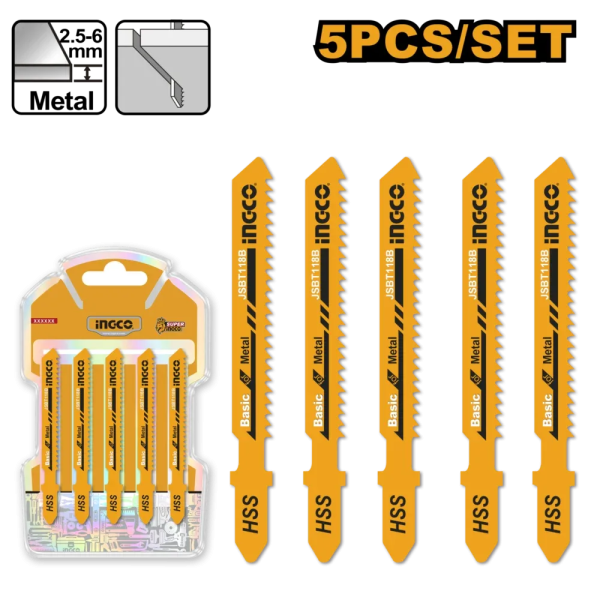 Set lame p/u ferestrau pendular pu metal 50mm 5buc INGCO JSBT118B